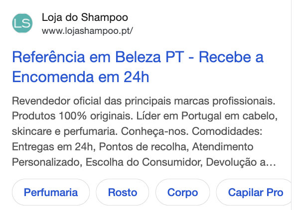 Google Search — Referência em Beleza PT · 24h